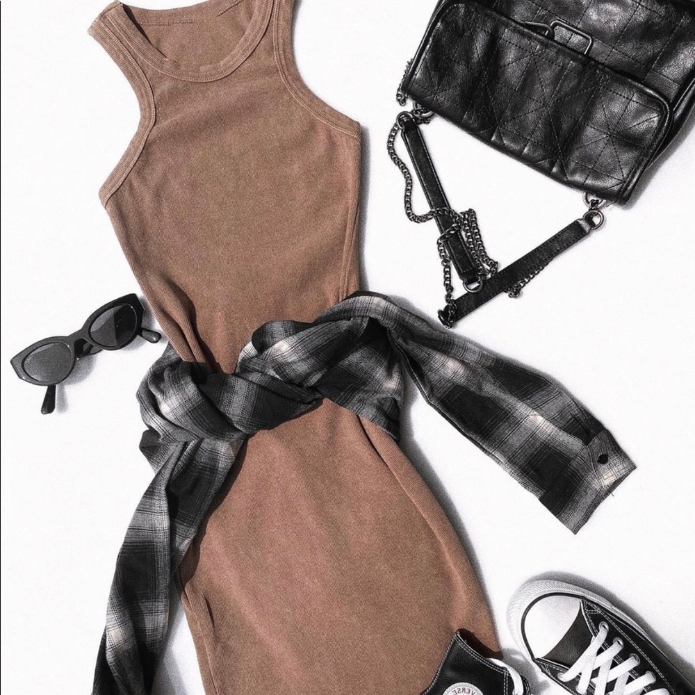 Halter ribbed dress